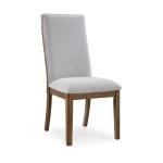 Signature Design by Ashley Lyncott Upholstered Dining Chair with Cutout Handle and Tapered Legs, Set of 2, Wood Frame, 19.75" Seat Height, Beige & Brown