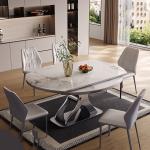 Round Folding Dining Table Kitchen Chairs Marble Modern Luxury Restaurant Dining Table Lounge High Muebles Living Room Furniture