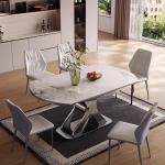 Round Folding Dining Table Kitchen Chairs Marble Modern Luxury Restaurant Dining Table Lounge High Muebles Living Room Furniture