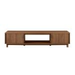 Walton Modern Fluted-Door Low Stand For Tvs Up To 80 Hes, 70 X 15.75 X 16 Hes, Mocha