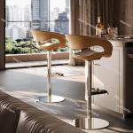 Light luxury leather bar chair backrest high foot lift bar stool designer high-end home guide chair