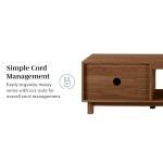 Walton Modern Fluted-Door Low Stand For Tvs Up To 80 Hes, 70 X 15.75 X 16 Hes, Mocha