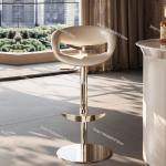 Light luxury leather bar chair backrest high foot lift bar stool designer high-end home guide chair
