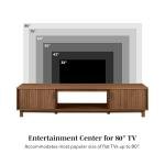 Walton Modern Fluted-Door Low Stand For Tvs Up To 80 Hes, 70 X 15.75 X 16 Hes, Mocha