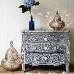 Best Quality Modern Polished Bone Inlaid Floral Design Home Furniture Bedroom High Quality Bedside Table