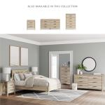 Signature Design by Ashley Battelle Mid-Century Modern Nightstand with Chevron Pattern, 2 Storage Drawers, Dark-Color Hardware, Wood, 24.5" High, Light Brown