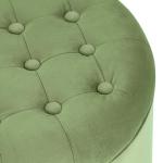 Homepop Home Decor | Upholstered Round Velvet Tufted Foot Rest Ottoman | Ottoman with Storage for Living Room & Bedroom | Decorative Home Furniture, Green