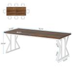 Tribesigns Farmhouse Dining Table for 6-8 People, 78.7-Inch Rectangular Wood Dining Table, Rustic Kitchen Table with Heavy Duty Metal Legs for Dining Room