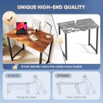 DUMOS 32 in Small Computer Desk for Home Office, Modern Study Work Table Simple Style for Bedroom, Writing Desks with X-Shaped Reinforcement, Rust