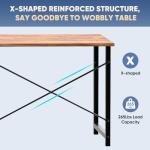 DUMOS 32 in Small Computer Desk for Home Office, Modern Study Work Table Simple Style for Bedroom, Writing Desks with X-Shaped Reinforcement, Rust