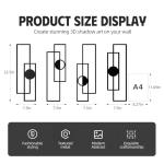 Abstract Black Metal Wall Art for Living Room, 4 Pack Large Wall Sculptures Minimalist Modern 3D Textured Geometric Metal Wall Decor for Bedroom Bathroom Kitchen Study