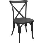 EMMA + OLIVER Black Resin X-Back Chair
