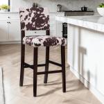Linon Udder Madness Corey Bar Stool, 19"W x 22.5"D x 44.75"H, Brown