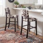 Linon Udder Madness Corey Bar Stool, 19"W x 22.5"D x 44.75"H, Brown