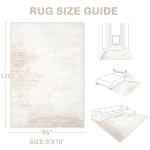 Area Rugs 8x10 Living Room: Washable Rug Modern Abstract Large Rugs Soft Non Slip Neutral Rug Stain Resistant Indoor Carpet for Bedroom Kitchen Dining Room Table Nursery Home Office Rugs(Beige,8'x10')
