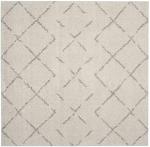 SAFAVIEH Arizona Shag Collection Area Rug - 8' Square, Ivory & Beige, Moroccan Diamond Design, Non-Shedding & Easy Care, 1.6-inch Thick Ideal for High Traffic Areas in Living Room, Bedroom (ASG743A)