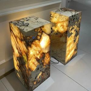 Marble Led Light  Marble Floor Lamp Dining Table with Kitchen Bedside Bar Nordic Stone Floor Light