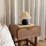 Nordic simple rattan bedside table retro light luxury wabi sand wind side cabinet home bed and  storage cabinet