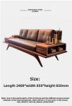 black walnut living room sofa high end solid wood leather three person small apartment
