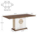 Tribesigns 55" Rectangular Dining Table for 4 to 6 People, Farmhouse Wood Dinner Table for Kitchen, Dining Room & Living Room, Oak Brown & White