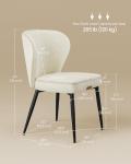 VASAGLE EKHO Collection - Dining Chairs Set of 2, Upholstered Kitchen Chairs, Comfortable Seat, Synthetic Leather with Stitching, Mid-Century Modern, Easy Assembly, Living Room Lounge, Cream White
