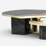 Light luxury coffee table high-end modern high-end natural marble special-shaped splicing coffee table