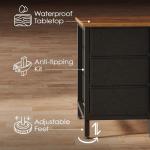 Huuger 63 Inch TV Stand for 65, 70 Inch TV, 11 Drawer Long Dresser with Power Outlets and LED Lights, Entertainment Center with Storage, Rustic Brown Dresser with PU Leather Surface