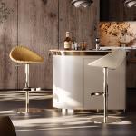 Leather Reception Modern Bar Stools Luxury Swivel Counter Reception Relaxing Bar Chairs Adjustable Make Up Muebles Furniture