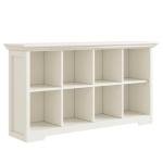 OSCHF Cube Shelf Bookcase with Base - Wooden 2 Tiers Floor Standing Low Storage Cabinet for Home and Office, 8-Cube Lattice Bookshelf, Warm White