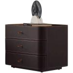 Bedside table Simple saddle leather Modern luxury bedside table, bedroom storage function