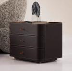 Bedside table Simple saddle leather Modern luxury bedside table, bedroom storage function