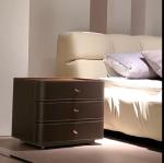 Bedside table Simple saddle leather Modern luxury bedside table, bedroom storage function