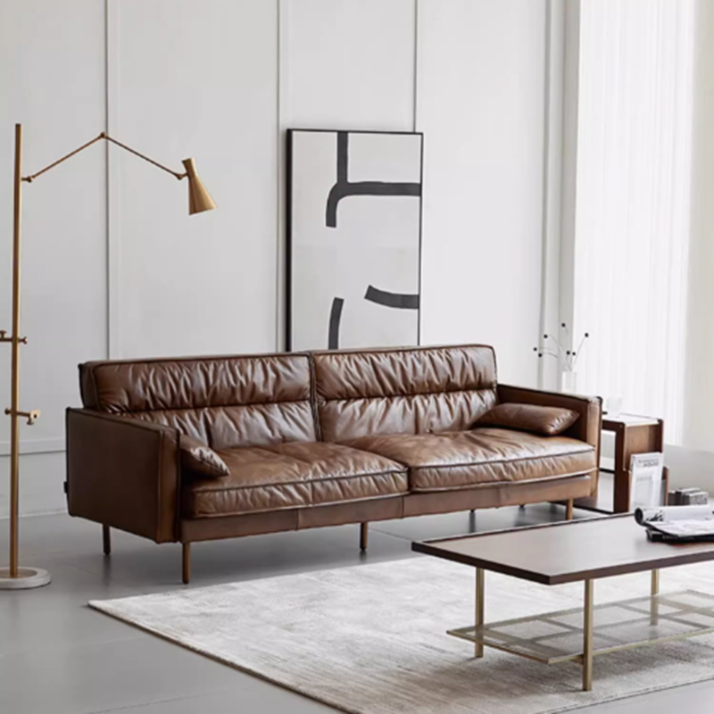 Modern Italian Black Couch Leather Nordic Large Luxury Living Room Sofas Puffs Double Lounge Divano Soggiorno Home Furniture