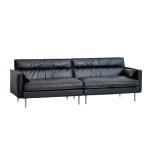Modern Italian Black Couch Leather Nordic Large Luxury Living Room Sofas Puffs Double Lounge Divano Soggiorno Home Furniture
