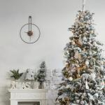 DRELIFAM Modern Wall Clock Large Wall Clocks with Walnut Dial Silent Non-Ticking for Living Room Home Decor Bedroom Kitchen Office 17.8''× 24.4'' (Black, Medium)