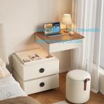 Customizable Makeup Vanity Makeup Drawer LED Lamp French Movable Lifting Rotating Dresser Bedside Table Integrated Cabinet Dress