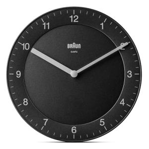 Braun Black Classic Wall Clock, 20cm Diameter