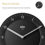 Braun Black Classic Wall Clock, 20cm Diameter