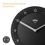 Braun Black Classic Wall Clock, 20cm Diameter