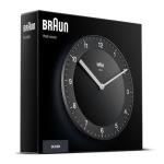 Braun Black Classic Wall Clock, 20cm Diameter