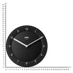 Braun Black Classic Wall Clock, 20cm Diameter