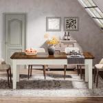 Tribesigns Dining Table for 4-6 People, 62-Inch Rectangular Kitchen Table with Solid Wood Legs, Modern Farmhouse Dinner Table for Dining Room, Kitchen, Living Room, Rustic Brown & Cream White