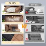 Dowinx Big and Tall Office Chair with Pocket Spring Cushion,High Back Computer Gaming Chairs with Adjustable Armrests,Executive Desk Chairs with Lumbar Support and Footrest,PU Leather-Brown