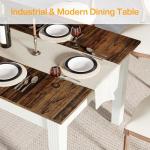 Tribesigns Dining Table for 4-6 People, 62-Inch Rectangular Kitchen Table with Solid Wood Legs, Modern Farmhouse Dinner Table for Dining Room, Kitchen, Living Room, Rustic Brown & Cream White
