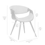 Armen Living Butterfly Mid-Century Dining Chair in Walnut Finish and Charcoal Fabric