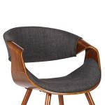Armen Living Butterfly Mid-Century Dining Chair in Walnut Finish and Charcoal Fabric
