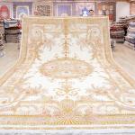 305x427cm Large Handmade Hand Made Rugs European Style Hand Knotted Silk Carpets (TJ531A)