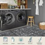 Lahome Area Rugs 9x12 Living Room Soft Large Rugs for Bedroom, Boho Black Dining Room Rug, Distressed Non Slip Low Pile Carpet for Indoor Home Office(9'x12', Black/Grey)