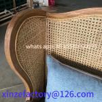 Customizable  Living Room Wood Wicker Rattan Woven Back Frame Upholstered Wing Back Chair