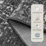 Lahome Area Rugs 9x12 Living Room Soft Large Rugs for Bedroom, Boho Black Dining Room Rug, Distressed Non Slip Low Pile Carpet for Indoor Home Office(9'x12', Black/Grey)